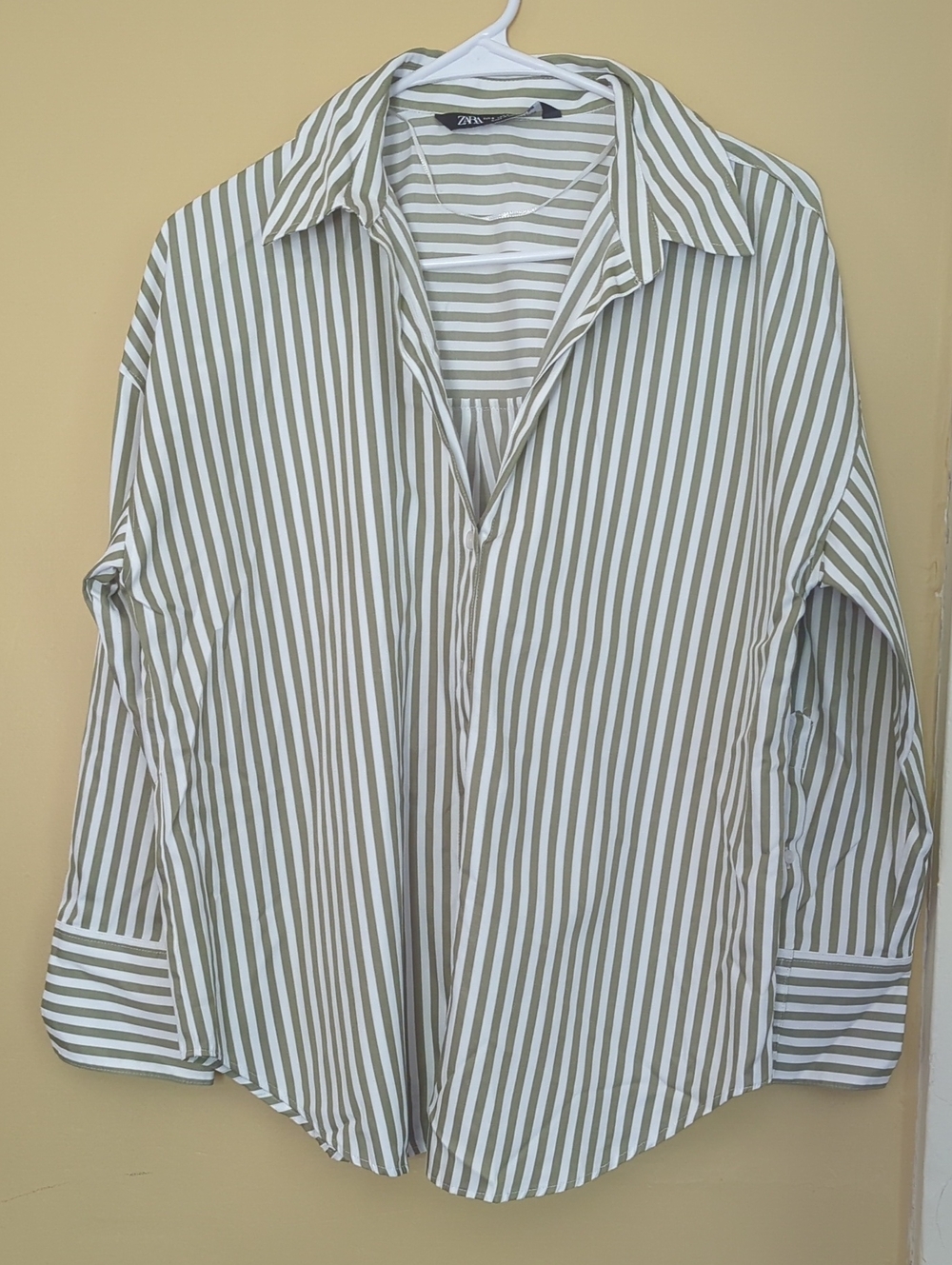 Zara Green Striped Button Up